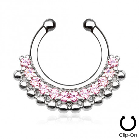 Piercing arcade 8 mm anodisé rose