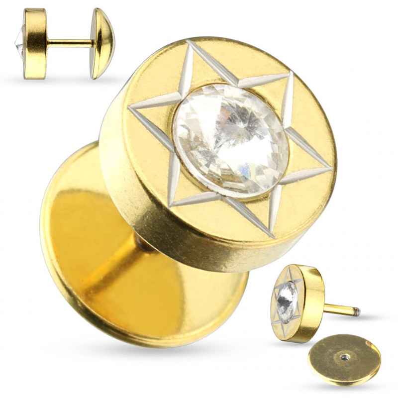 Faux piercing plug doré étoile et zirconium Tyxe Faux piercing4,60 €