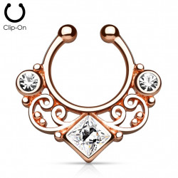 Faux piercing septum or rose et zirconium square Wol Faux piercing6,99 €