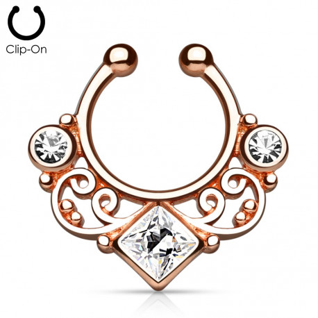 Faux piercing septum or rose et zirconium square Wol Faux piercing6,99 €
