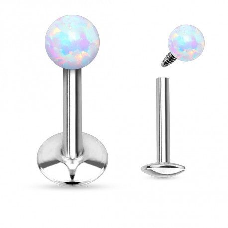 Piercing labret lèvre 6mm boule opale blanche Guhy Piercing labret4,70 €