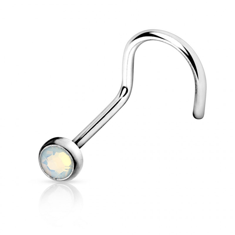 Piercing nez coudé avec une opale blanche Daki Piercing nez2,90 €
