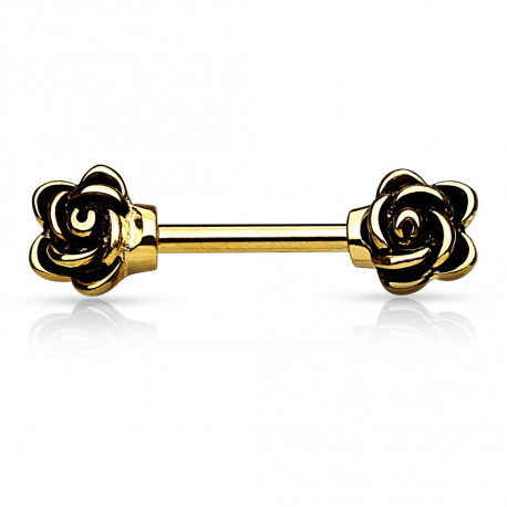 Piercing téton doré 10mm fleur motif rose vintage Dopy Piercing téton4,75 €