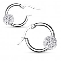 Boucle d'oreille acier et boule cristal blanc Dop Bijoux6,49 €
