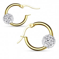 Boucle d'oreille doré et boule en cristal blanc Daz Bijoux6,60 €