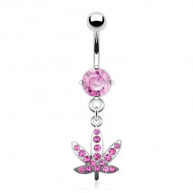 Piercing nombril rose avec une feuille de cannabis Xaz Piercing nombril6,49 €