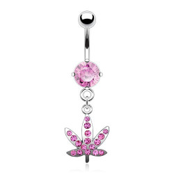 Piercing nombril rose avec une feuille de cannabis Xaz Piercing nombril6,49 €