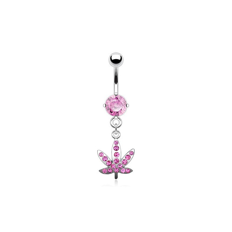 Piercing nombril rose avec une feuille de cannabis Xaz Piercing nombril6,49 €