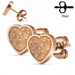 Puces d'oreilles or rose avec un cœur Naw Bijoux5,49 €
