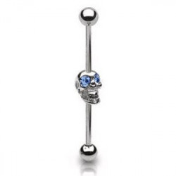 Piercing industriel 35mm tête de mort saphir clair Oxy Piercing oreille6,60 €