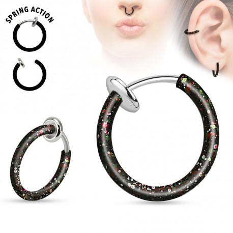 Faux piercing anneaux 10mm noir et vert à clip Saq Faux piercing2,35 €