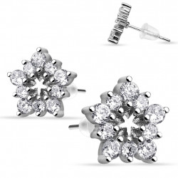 Puces d'oreilles avec une fleur blanche Kaux Bijoux10,99 €