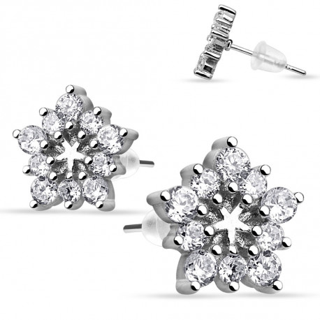 Puces d'oreilles avec une fleur blanche Kaux Bijoux10,99 €