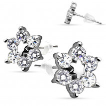 Puces d'oreilles fleur et étoile en zirconium blanc Kaz Bijoux9,60 €