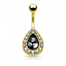 Piercing nombril doré en forme de goutte noire avec nacre Fap Piercing nombril6,60 €