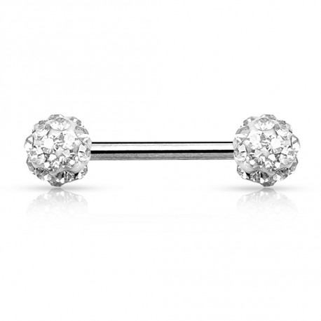 Piercing téton 14mm avec boules en cristal blanc Tizo Piercing téton7,49 €