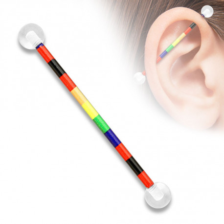 Piercing industriel 38mm aux couleurs arc en ciel Momy Piercing oreille3,80 €