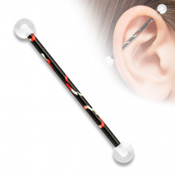 Piercing industriel 38mm imprimé noir rouge Nax Piercing oreille3,80 €