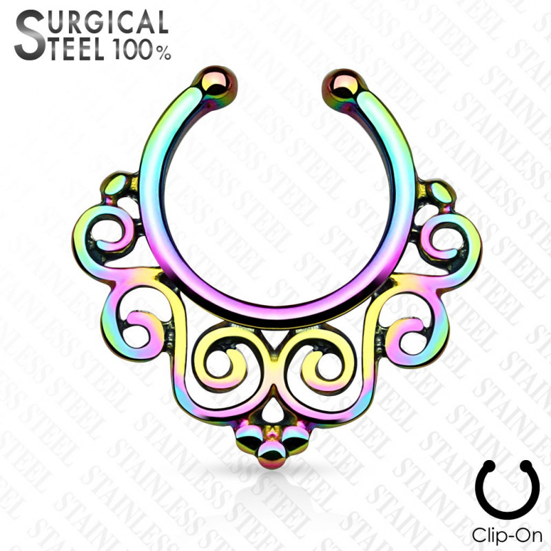 Piercing arcade 8 mm anodisé rose