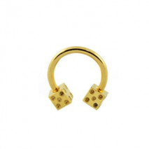 Piercing fer à cheval 10mm dés à jouer doré Ryx Piercing oreille4,49 €