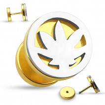 Faux piercing plug doré et une feuille de cannabis acier Gax Faux piercing4,60 €