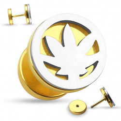 Faux piercing plug doré et une feuille de cannabis acier Gax Faux piercing4,60 €