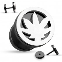 Faux piercing plug noir et une feuille de cannabis acier Gyh Faux piercing4,60 €