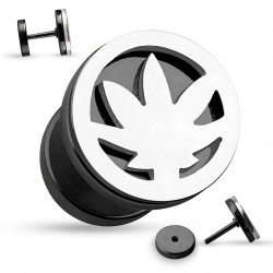 Faux piercing plug noir et une feuille de cannabis acier Gyh Faux piercing4,60 €