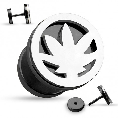 Faux piercing plug noir et une feuille de cannabis acier Gyh Faux piercing4,60 €