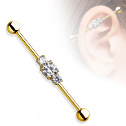 Piercing industriel 35 x 1,2mm doré et zirconium blanc Pomu Piercing oreille6,49 €