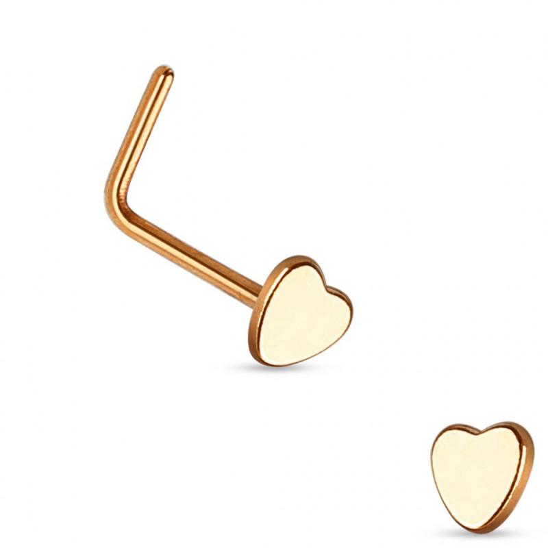 Piercing nez avec coeur or rose et coudé Cax Piercing nez2,30 €