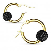 Boucle d'oreille doré et boule en crystal noir tax Bijoux6,60 €