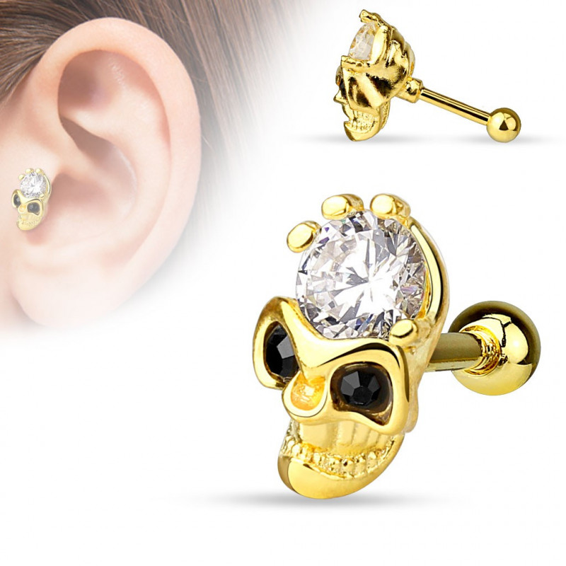 Piercing tragus tête de mort plaqué or Lux Piercing oreille5,20 €