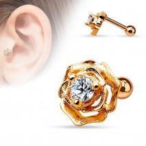 Piercing Tragus or rose fleur zirconium blanc Poy Piercing oreille4,55 €