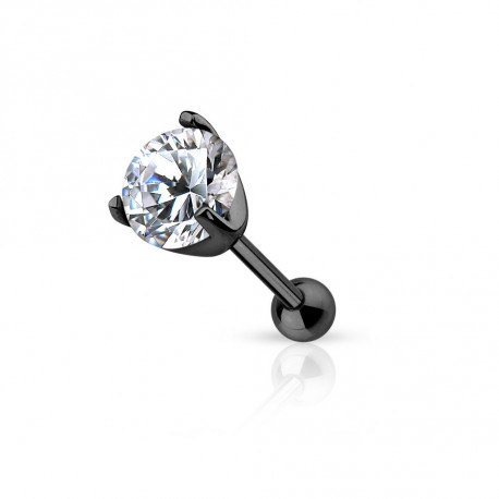 Piercing cartilage tragus noir avec un gem 5mm blanc Agak Piercing oreille3,70 €