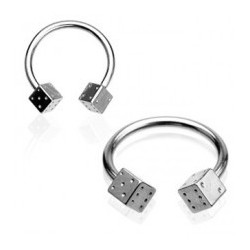 Piercing fer à cheval 12 x 1,6mm dé à jouer Bomuk Piercing oreille3,80 €