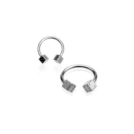 Piercing fer à cheval 12 x 1,6mm dé à jouer Bomuk Piercing oreille3,80 €