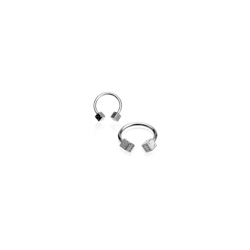 Piercing fer à cheval 12 x 1,6mm dé à jouer Bomuk Piercing oreille3,80 €