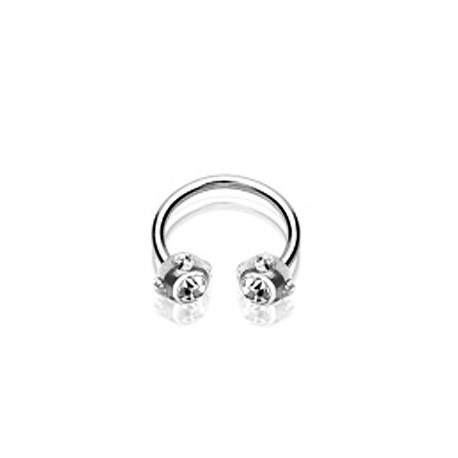 Piercing fer à cheval 12 x 1,6mm avec gems blanc Daz Piercing oreille4,95 €