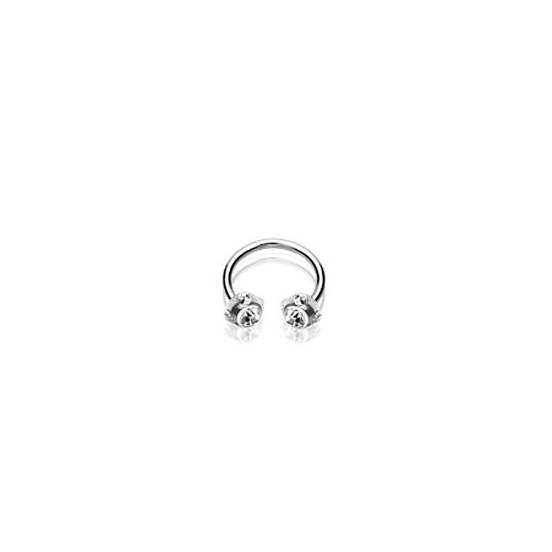 Piercing fer à cheval 12 x 1,6mm avec gems blanc Daz Piercing oreille4,95 €