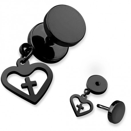 Faux piercing plug noir avec un cœur et une croix Gaty Faux piercing4,90 €