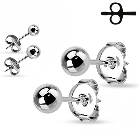 Puces d'oreilles boules acier de 5mm Caq Bijoux3,49 €