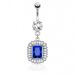 Piercing nombril pendentif square et zirconium bleu Rok Piercing nombril12,49 €