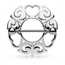 Piercing téton bouclier tribal avec coeurs Paza Piercing téton5,49 €