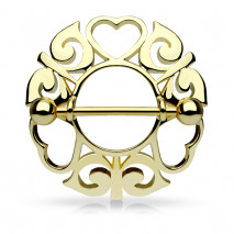 Piercing téton tribal doré bouclier avec coeurs Piko Piercing téton5,49 €
