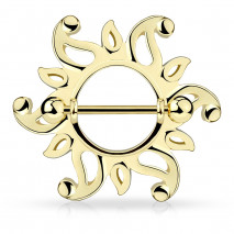 Piercing téton tribal doré bouclier avec un soleil Piwa Piercing téton5,49 €