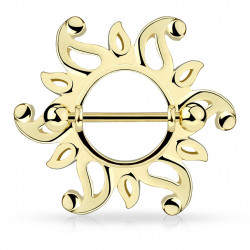 Piercing téton tribal doré bouclier avec un soleil Piwa Piercing téton5,49 €