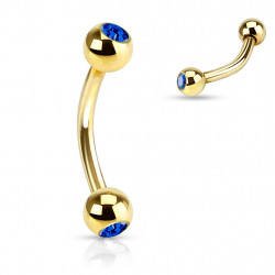 Piercing arcade 8mm et boules 3mm avec crystals bleu Vaz Piercing arcade4,85 €