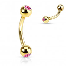 Piercing arcade 8mm et boules 3mm avec crystals rose Vuko Piercing arcade4,85 €