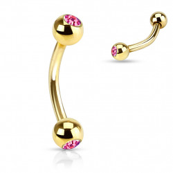 Piercing arcade 8mm et boules 3mm avec crystals rose Vuko Piercing arcade4,85 €
